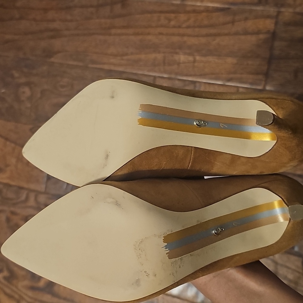 Sam Edelman Hazel Pointed Toe Pumps Tan Suede Women's Heels - Picture 5 of 5